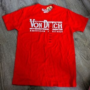 Von Dutch - Logo Red T-Shirt 100% COTTON VINTAGE , SZ M NWT